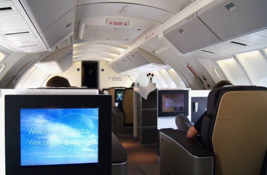 Lufthansa First Class Flug in der Boeing 747-400