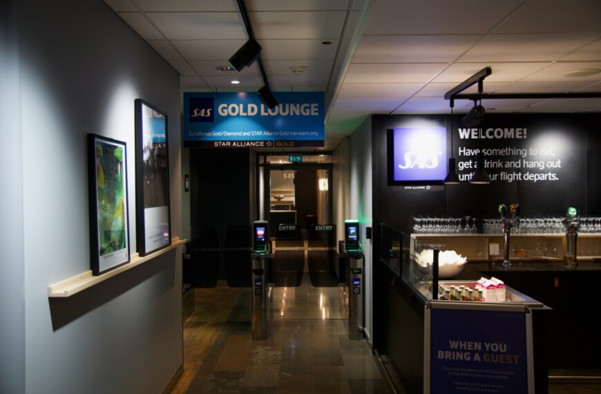 Eingang zur SAS Gold Lounge Oslo