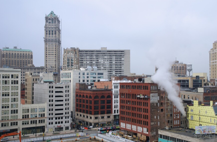 Überall Baustellen in Downtown Detroit