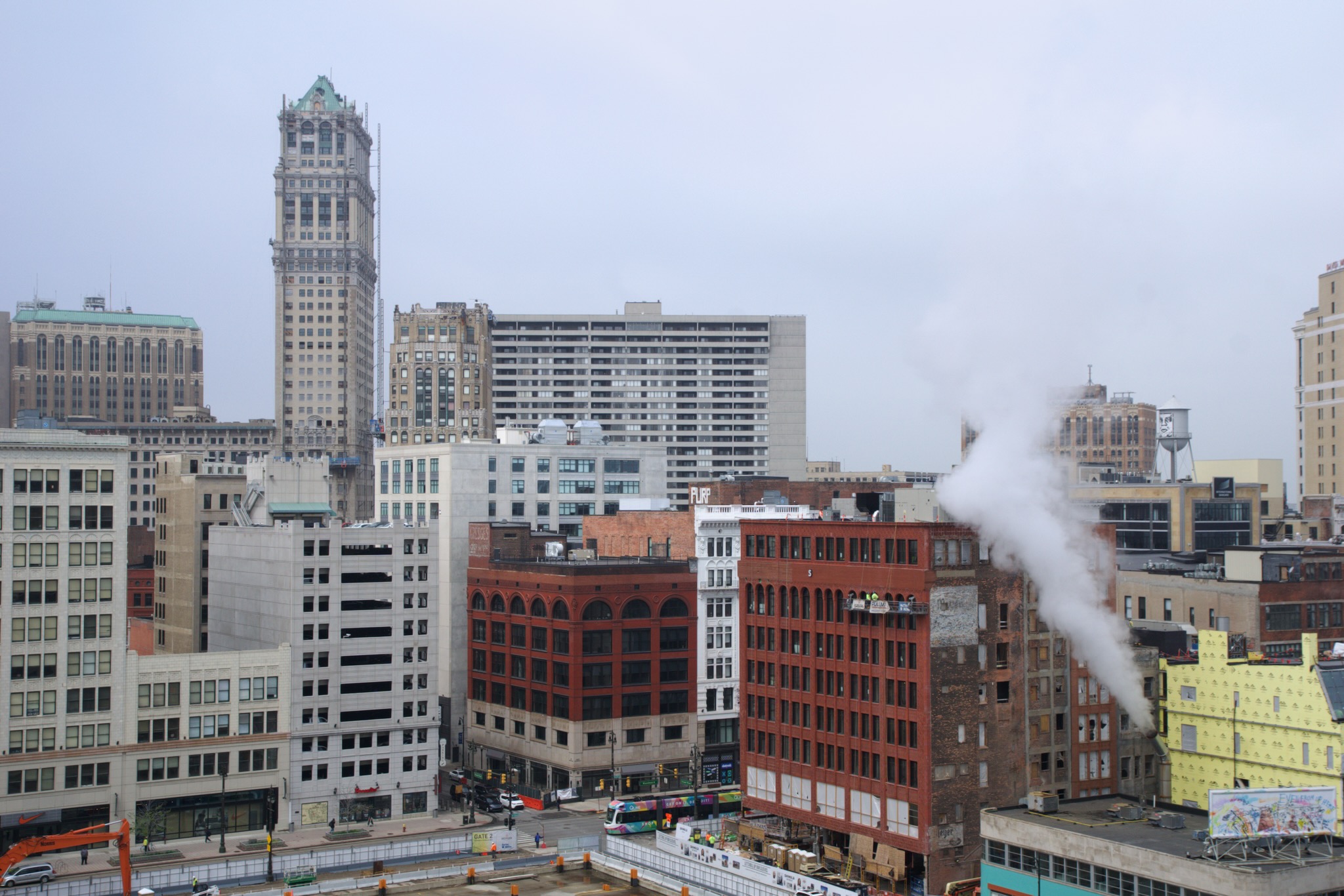 Überall Baustellen in Downtown Detroit